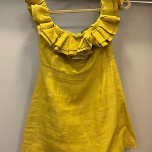 Yellow Linen Reformation Dress